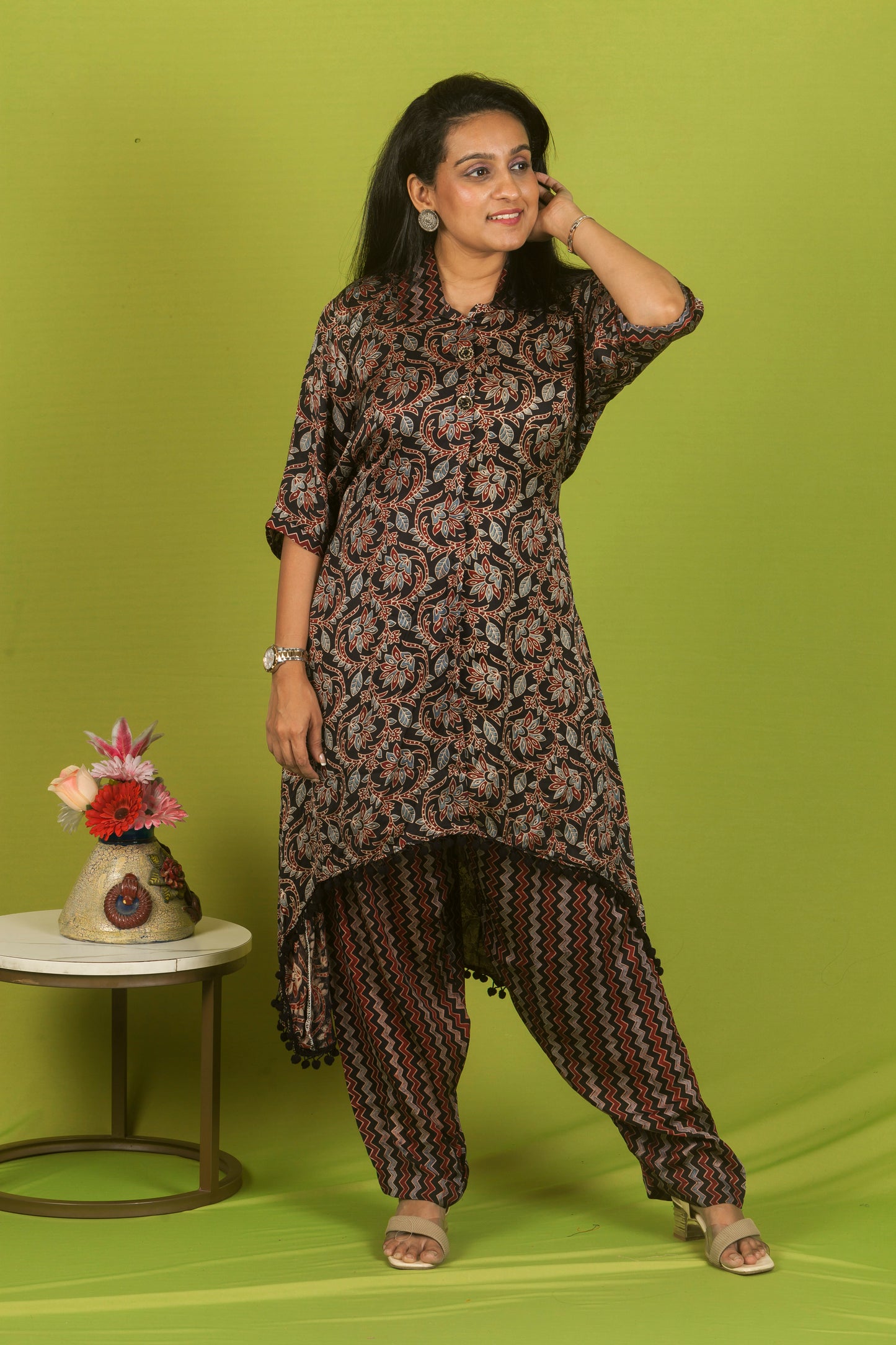 Black High-Low Mystique Kurti with pants